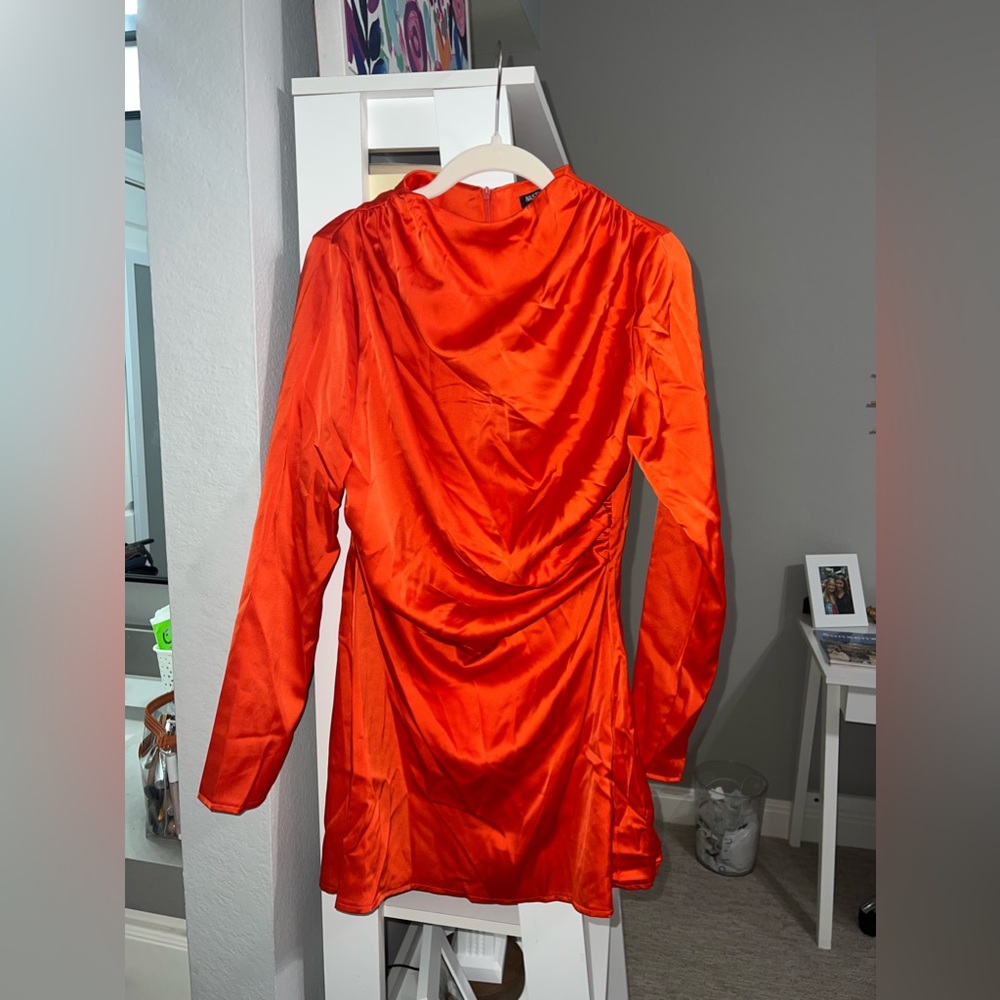 Nastygal orange long sleeve dress